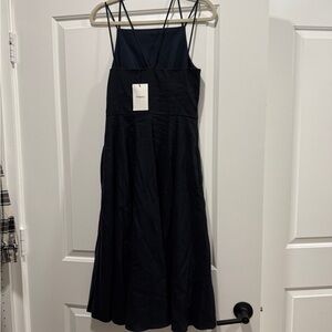 Theory Strapless Navy Dress
